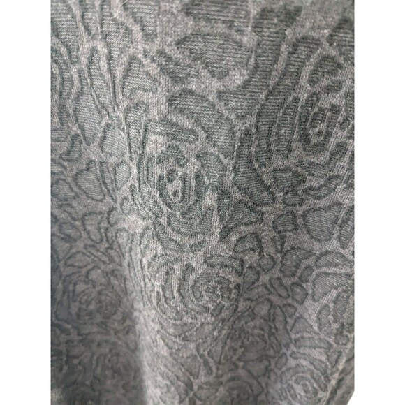 Cut Loose Dress M Black Gray Textured Thick Knit 3/4 Sleeve Button Detail Roses - Picture 5 of 13
